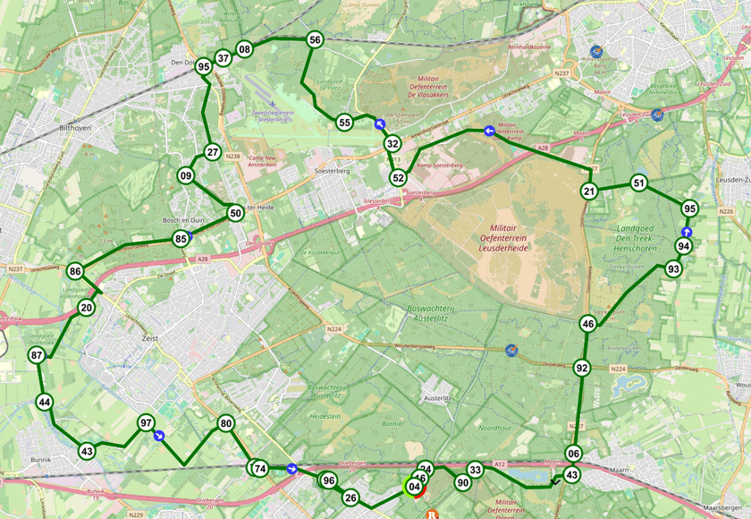 Foto van fiets route Utrechtse Heuvelrug